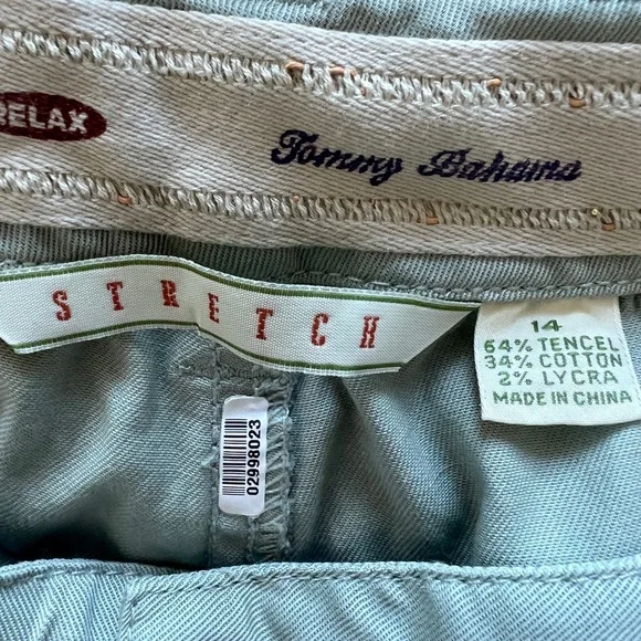 Tommy Bahama Womens Crop Trouser Pants Size 14 Relaxed Stretch Straight Leg GRN - Picture 3 of 10